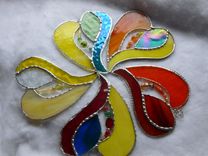 Blue, Red,Or Yellows Stained Glass Heart With Beads And Crystals 1 small