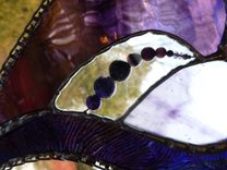 Purple-Themed Stained Glass Heart With Beads And Stones 2 small