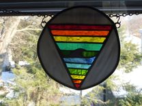 Rhode Island Rainbow Gay Pride Stained Glass Art 1 small