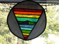 Rhode Island Rainbow Gay Pride Stained Glass Art 2 small