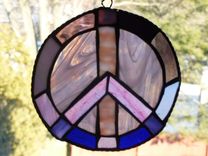 Multicolored Stained Glass Peace Sign 2 small