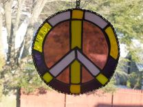 Multicolored Stained Glass Peace Sign 3 small