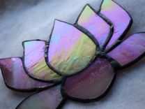 Iridescent Pink Stained Glass Lotus Flower 2 small