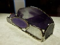 Purple Stained Glass Cell Phone Dock With Agate 1 small
