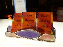 Purple Stained Glass Cell Phone Dock With Agate 4 small