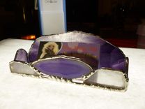 Purple Stained Glass Cell Phone Dock With Agate 5 small