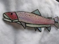 Iridescent Stained Glass Rainbow Trout 1 small