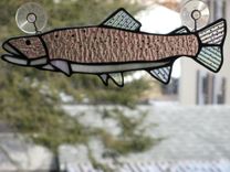 Iridescent Stained Glass Rainbow Trout 2 small