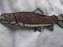 Iridescent Stained Glass Rainbow Trout 3 small