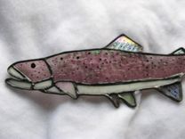 Iridescent Stained Glass Rainbow Trout 5 small