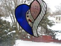 Iridescent Blue And Purple Stained Glasses With Beads And Crystals 3 small