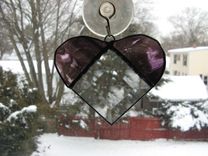 Custom Heart Beveled Stained Glass Light Catcher 2 small