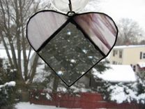 Custom Heart Beveled Stained Glass Light Catcher 3 small