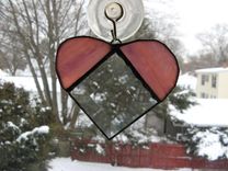 Custom Heart Beveled Stained Glass Light Catcher 4 small