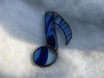 Blue Stained Glass Musical Single Note With Swirls 2 small