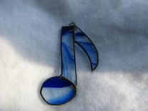 Blue Stained Glass Musical Single Note With Swirls 5 small