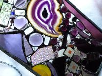 Amethyst-Themed Abstract Stained Glass Panel 2 small