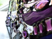 Amethyst-Themed Abstract Stained Glass Panel 3 small