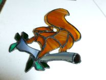 Stained Glass Red Squirrel On Branch 1 small