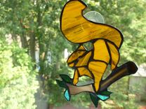 Stained Glass Red Squirrel On Branch 2 small