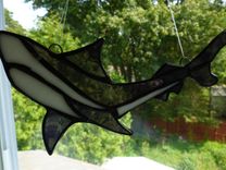 Custom Shark Stained Glass Light Catcher 2 small