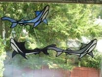 Custom Shark Stained Glass Light Catcher 3 small