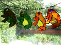Custom Stained Glass Frog 3 small