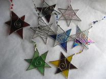 Custom Beaded Stained Glass Star Light Catcher 1 small
