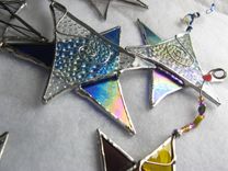 Custom Beaded Stained Glass Star Light Catcher 3 small