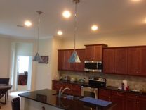 Custom Hanging Pendant Lights - Pearl Opal Art Glass 4 small