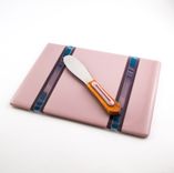 Fused Glass Cheese Tray In Purple And Mauve 3 small