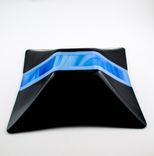 Black And Blue Fused Glass Serving Bowl 5 small