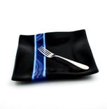Black And Blue Fused Glass Dinnerware Set, Square Plates 3 small