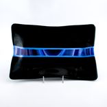 Black And Blue Fused Glass Serving Tray 3 small