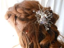 Silver Crystal Bridal Hair Piece With Floral Swarovski Crystals 1 small