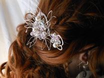 Silver Crystal Bridal Hair Piece With Floral Swarovski Crystals 2 small