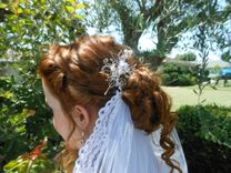 Silver Hair Piece With Removable Veil And Swarovski Crystals 3 small