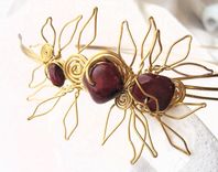 "Laurel And Cranberry" Brass Sculptural Headband 1 small