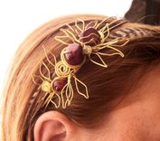 "Laurel And Cranberry" Brass Sculptural Headband 2 small