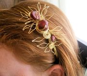 "Laurel And Cranberry" Brass Sculptural Headband 3 small