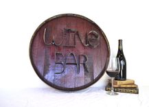 Wine Barrel Head Sign - Wine Bar - Made From Retired California Wine Barrels 2 small
