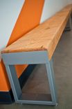 Recycled Wood And Metal Scratch Bench With Adjustable Feet 1 small