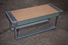 Recycled Wood And Metal Bench "Cooper Bench'' 1 small
