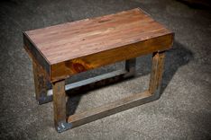 Recycled Wood And Metal Bench "Cooper Bench'' 3 small