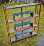 Recycled Scrap Steel And Wood Bookcase "The Ibe Bookcase'' 2 small