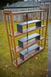 Recycled Scrap Steel And Wood Bookcase "The Ibe Bookcase'' 4 small