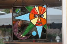 Kids Art Into Stained Glass. 3 small