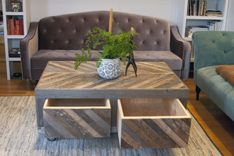 Reclaimed Wooden Chevron Coffee Table 2 small