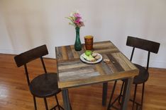 Rustic Reclaimed & Sustainably Harvested Wood Pub And Kitchen End Table 2 small