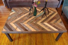 Rustic Reclaimed & Sustainably Harvested Wood Coffee Table - Gemini 2 small
